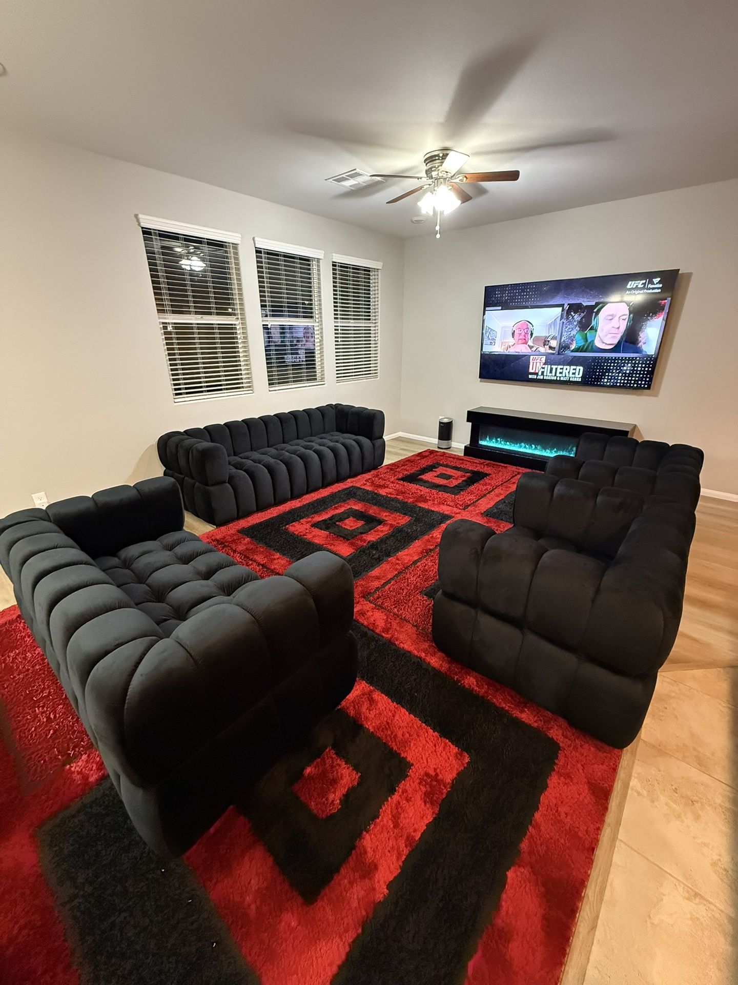 Black Velvet Sofa Set ‼️Please Read Description‼️