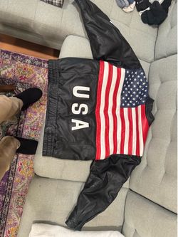 USA American Flag Leather Jacket