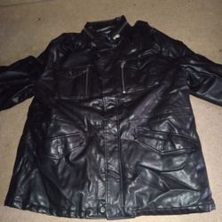 Black Leather Tommy Hilfiger Jacket
