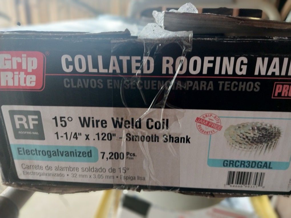 Grip-Rite Collated
1-1/4 in. x 0.120-Gauge 15° Coil Roofing Nails