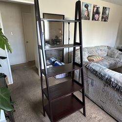 5-Tier dark wood bookshelf