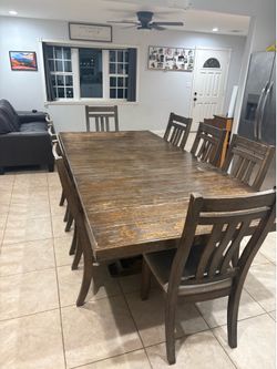 Farmhouse Dining Table with 8 chairs