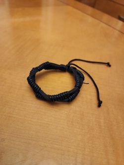 Black Double Binded Leather Bracelet