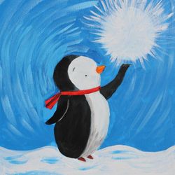 Painting of penguin