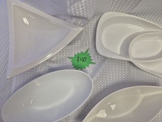 4 White Ceramic Serving Dishes