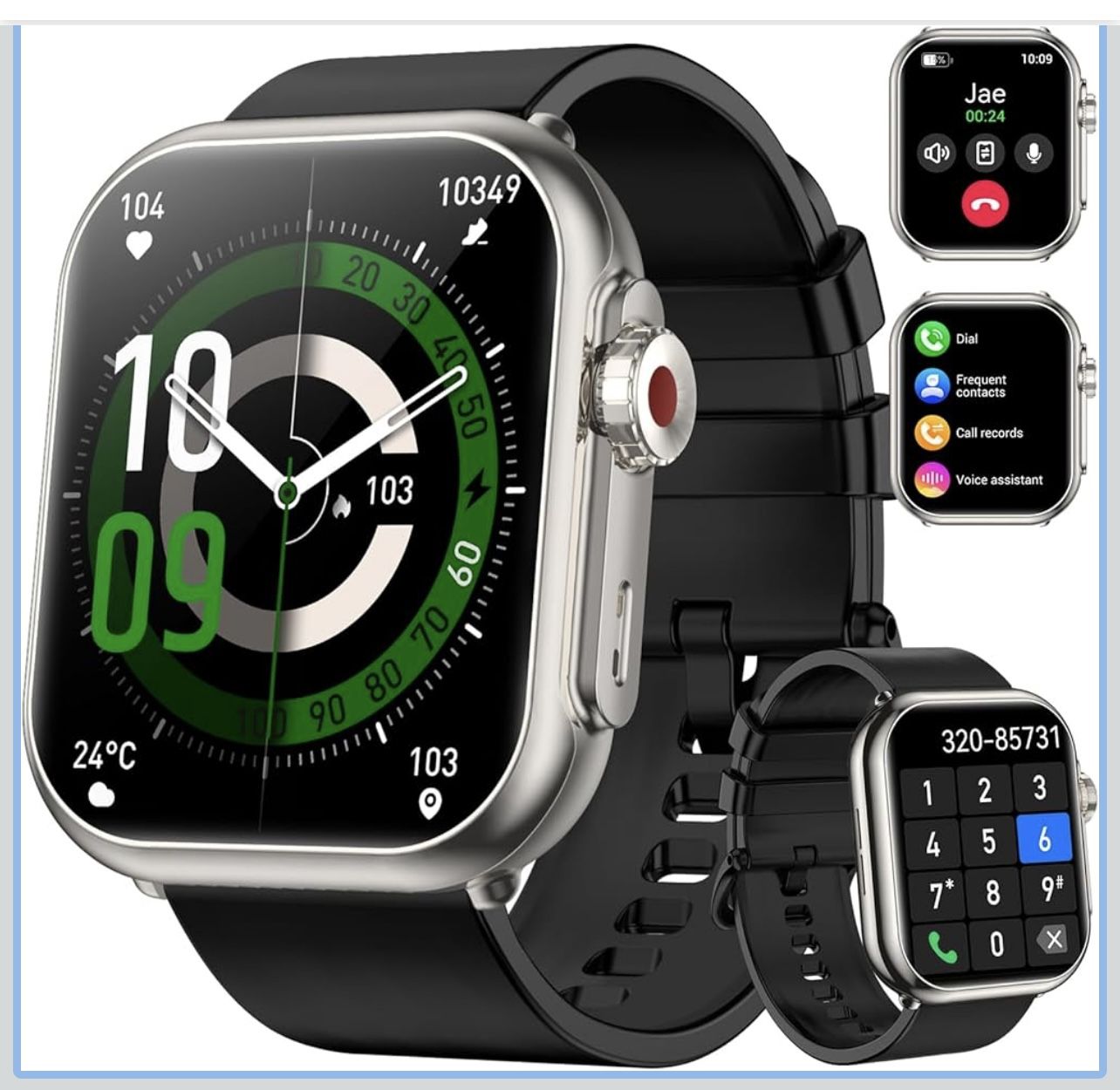 Smart Watch for Men Women, 1000 mAh 100 Day Battery Life