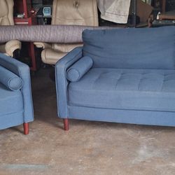 MCM Modern Sofa Couch and Lounge Chair Set