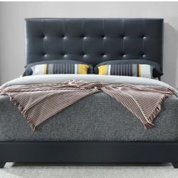 BRAND NEW PATRICK QUEEN BED (BLACK PU) 