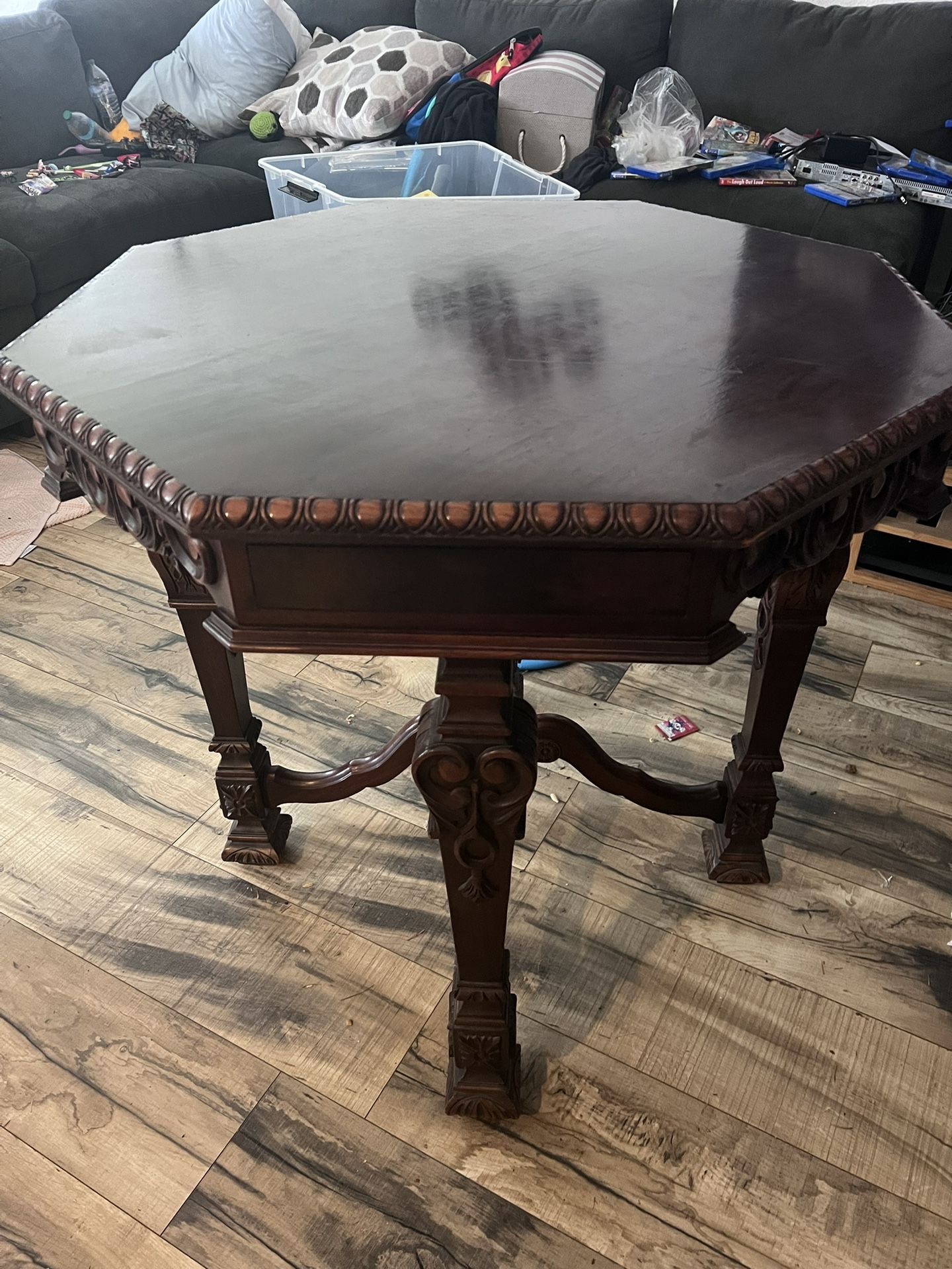 Antique Table Could Be Used As A Small Dining Table Or a accent table with plants or lamp or what not