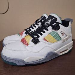 Air Jordan 4 Retro Mens 12 Lucid Green Rasta