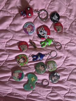 Collection of pins and keychains