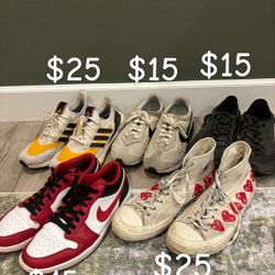 Nike, Adidas, and Converse Comme Des Garçon Shoes Size 11-11.5