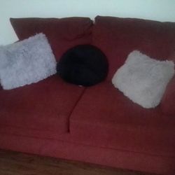 2 Piece Red Sofa Set 