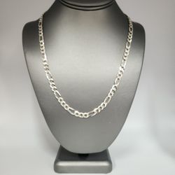 Thick 925 Sterling Silver Figaro's Chain necklace 22"