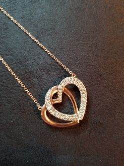 Noelani Rose Gold Double Hearts Necklace