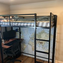 DHP Metal Loft Beds - Black-Twin Size