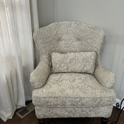 Custom Chair And Oversized Ottoman 