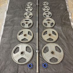Weider Olympic Size Metal Weights, 7-ft Olympic Bar