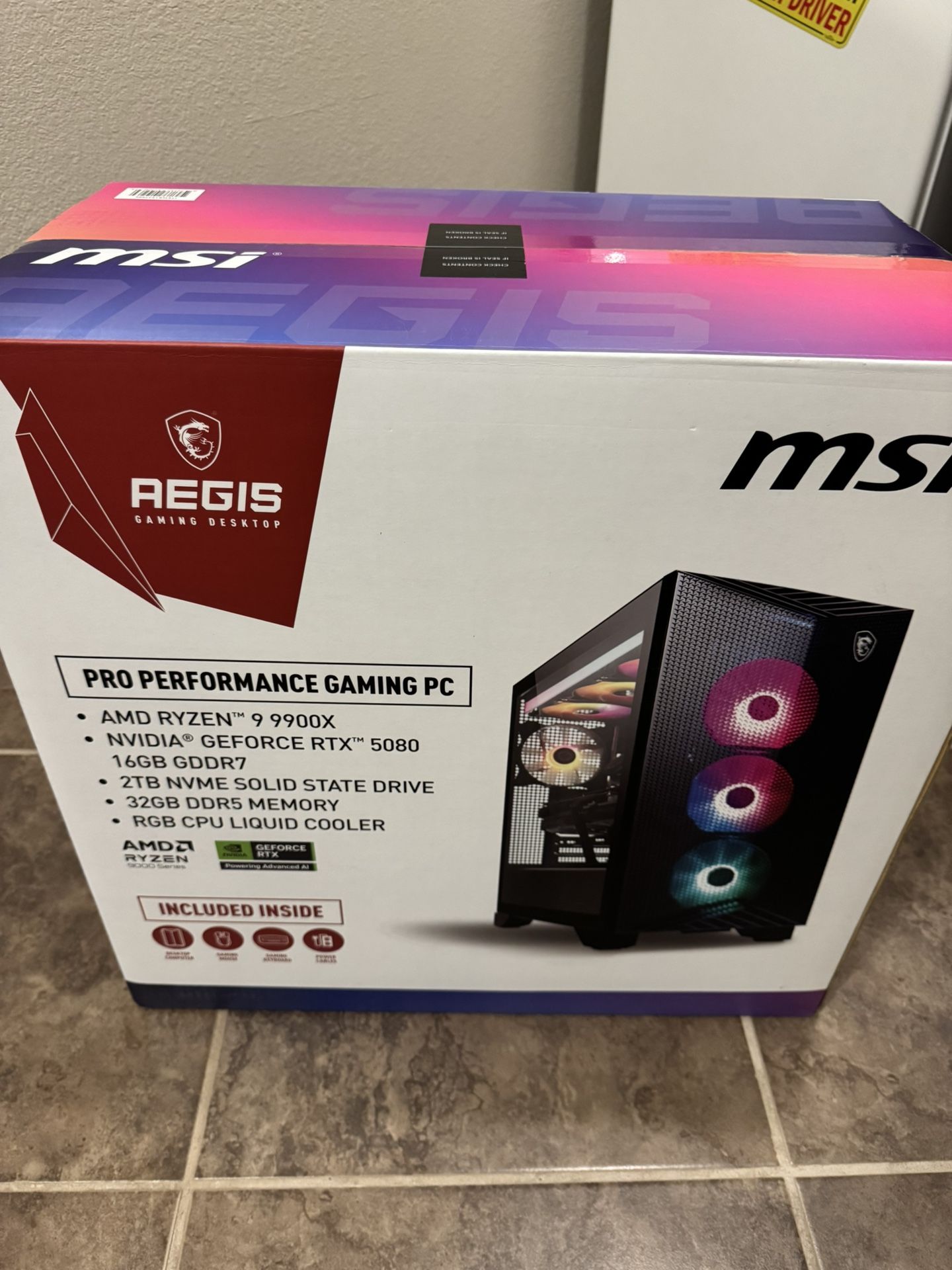 Gaming PC MSI Aegis ZS2 RTX 5080 Ryzen 9900x 2TB SSD DDR5 Ram