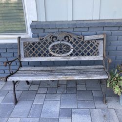 Iron(?) And Wood Bench
