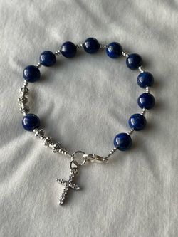 Blue lapis rosary bracelet