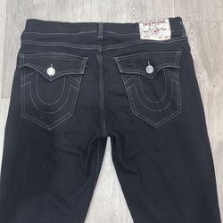 True Religion Ricky Flap Jeans Black Men’s 34 Straight Y2K