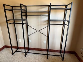 Modern Industrial Clothes Rack / Open Wardrobe Closet System – 6’4” Wide