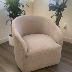 Charlisse 32" Wide Boucle Upholstered Swivel Barrel Armchair By Wade Logan