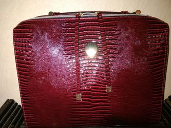 Estee Lauder Red Animal Print Zippered Makeup Case. New