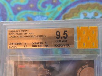 2003 Kobe Bryant rookie gem mint population 3, with a piece of his game, used Jersey from his rookie season.