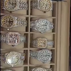 Bustdown AP/Cartier,Rolex,Patek with Moissanite diamonds (Passes diamond tester) Brand New with box $1,600 price can change lmk which one you want and