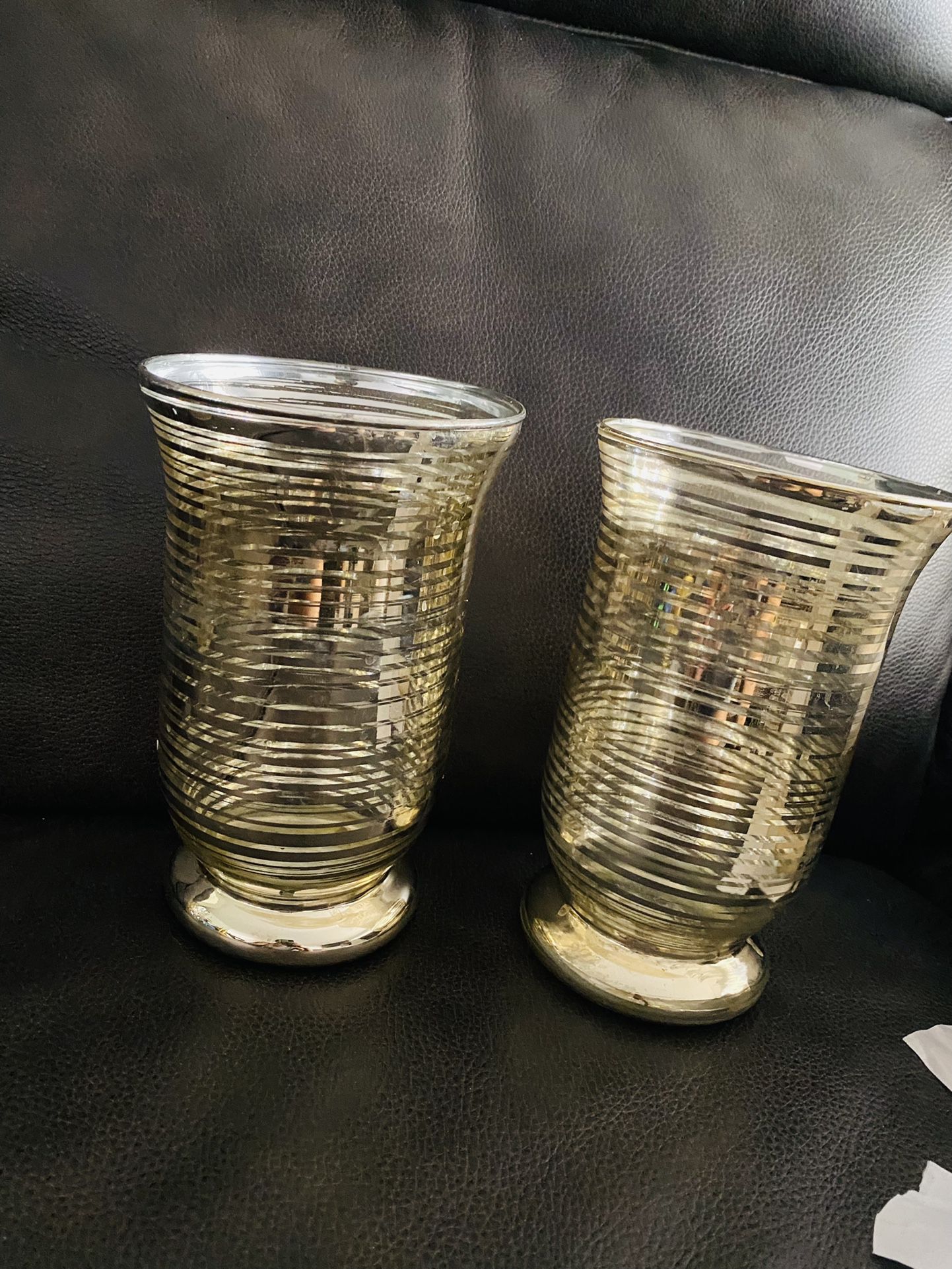 Beautiful Gold Mercury Vases / Candle Holders 