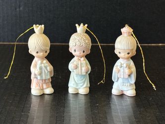 Vintage 1980 Precious Moments Wee Three Kings Christmas Ornaments