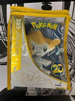 Pokemon 20th Anniversary Jirachi #385 Tomy Plush Toy w/ Zipper Protecter Bag