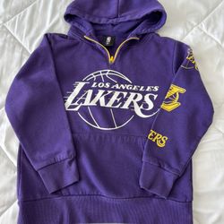 Official NBA Lakers 1/4 Zip Pullover Hoodie Sweatshirt Small (7-8 Yr Old)
