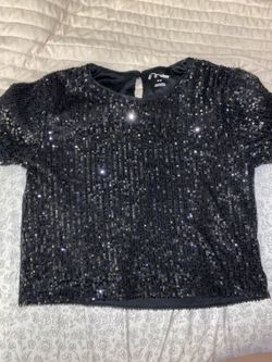 Kids Girl’s M Black Sequins Top