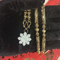 18K Gold PLATED Filipino Sun Jade Necklace 