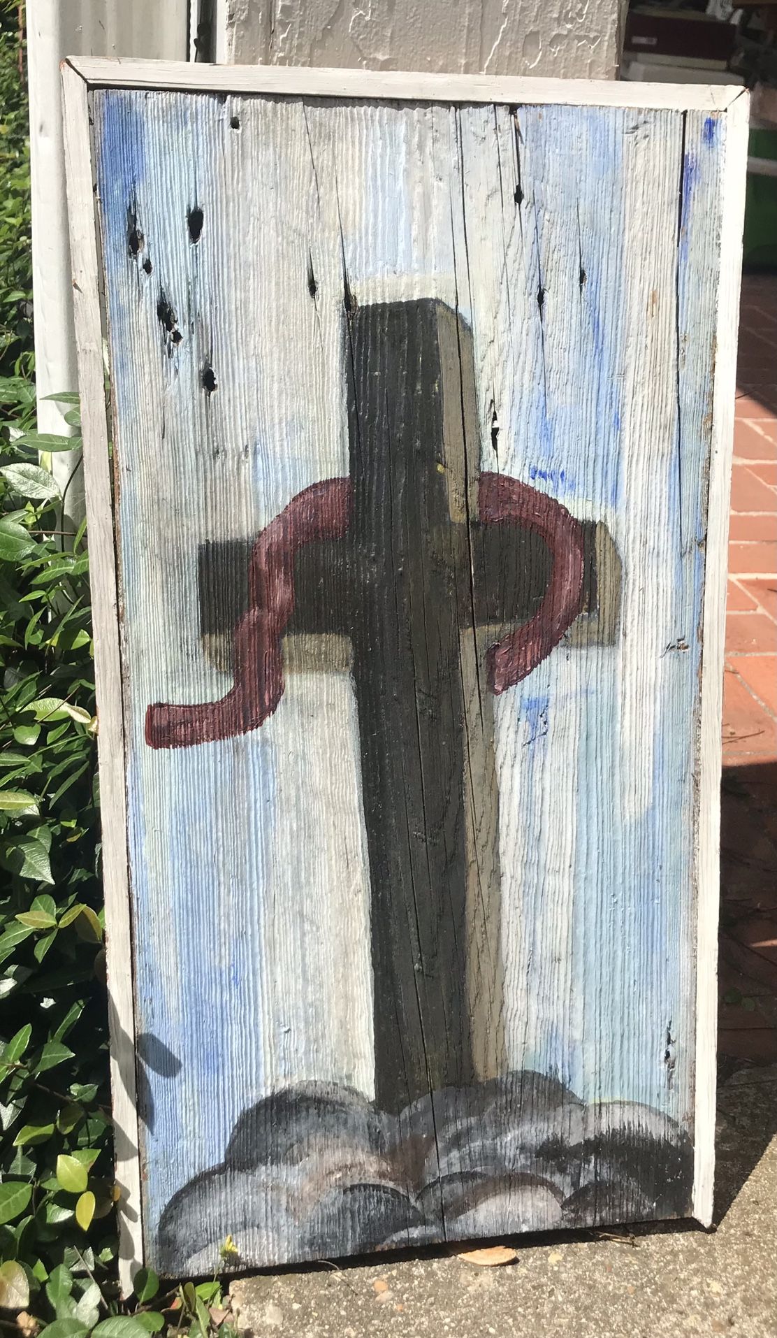 13”x24” Wooden Picture ~ Cross