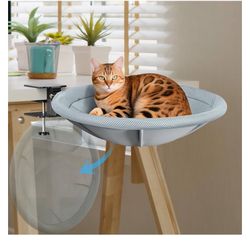 Foldable Cat Desk Bed – Space-Saving 90° Fold, Removable Washable Cover, Supports Up to 45lbs, Sturdy Cat Sleeping Bed for Large Cats, Perfect for Off