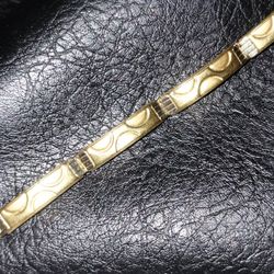 18K Gold Panel Link Bracelet