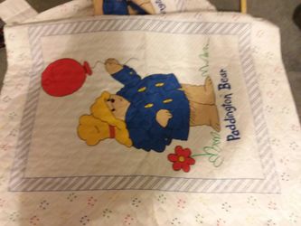 Paddington Bear Childrens quilting prints bear on skateboard 50% polyester 50% cotton all for $40 there's 10.22 yards
