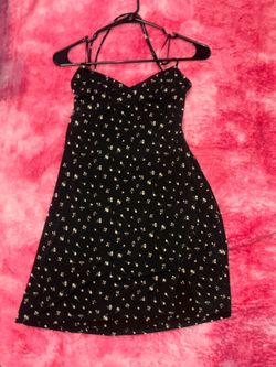Cute black mini dress open back size M
