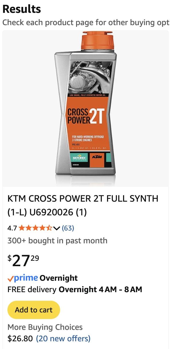 KTM Cross Power 2T Full synthetic oil