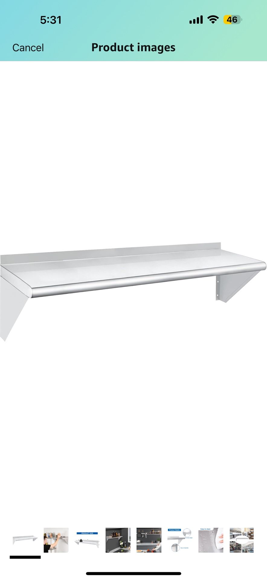 HARDURA Stainless Steel Shelf 14" x 72" 290lb Commercial Shelves Wall Mount Metal Shelving with Backsplash and Brackets for Kitchen, Restaurant, Laun