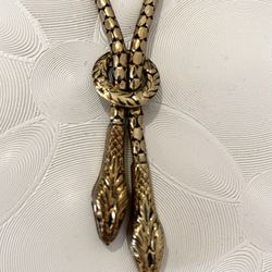 🌿Antique double headed snake necklace 