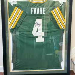 Brett Favre Signed Authentic Starter Jersey Professionally Framed 35x43 BAS LOA