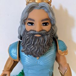 Disney Live Action Little Mermaid King Triton Doll Figure 8”