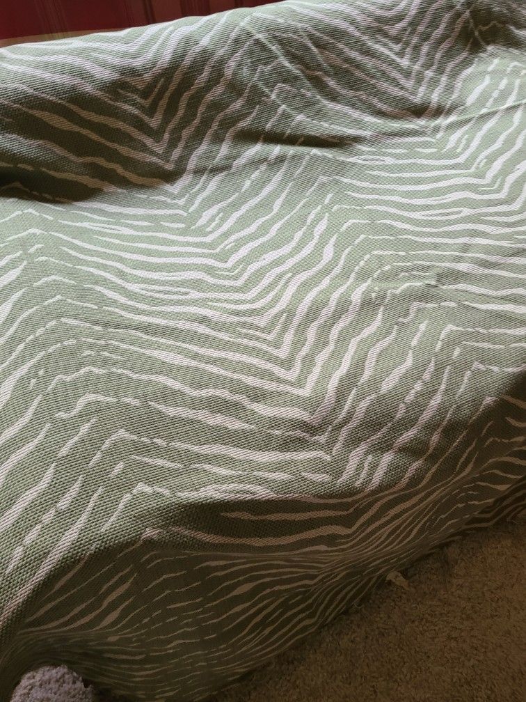 Green Tan Cream Zebra Designer Upholstery Woven Fabric 8yds