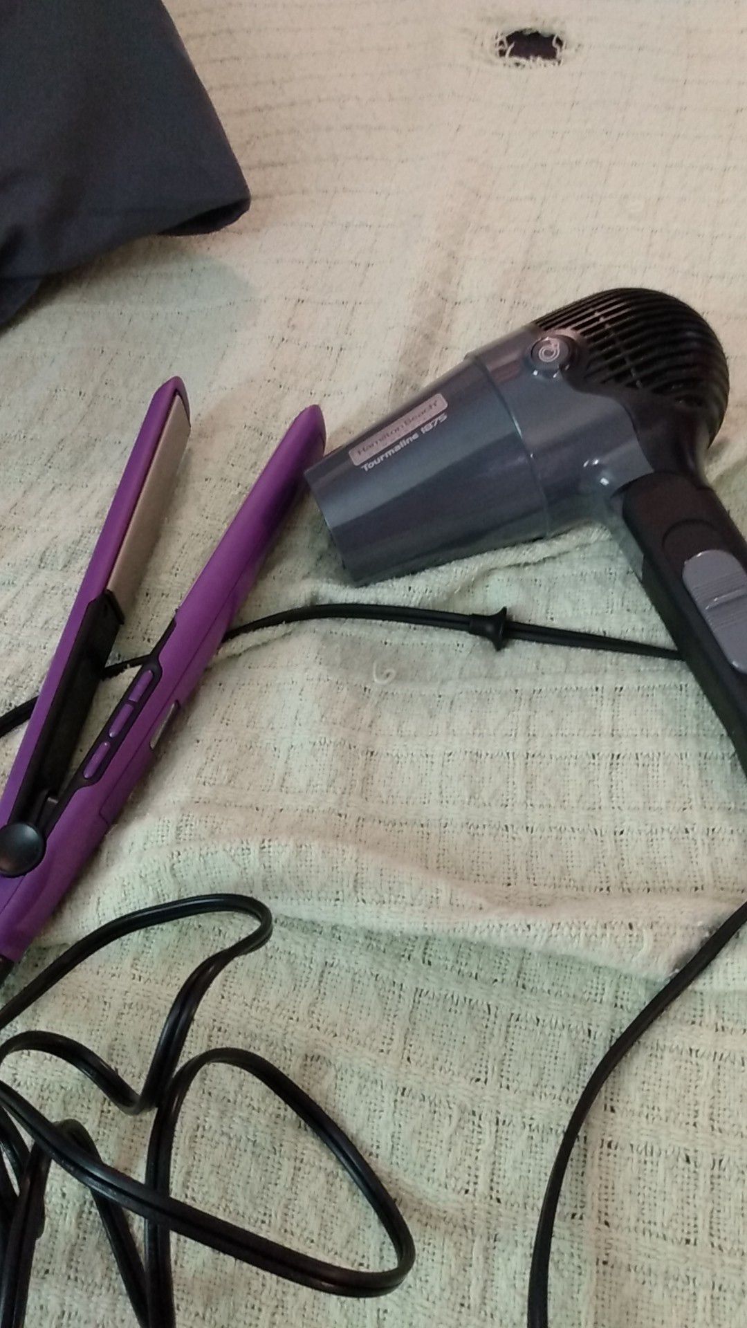 Remington straight iron and Hamilton Beach commerical hair dryer