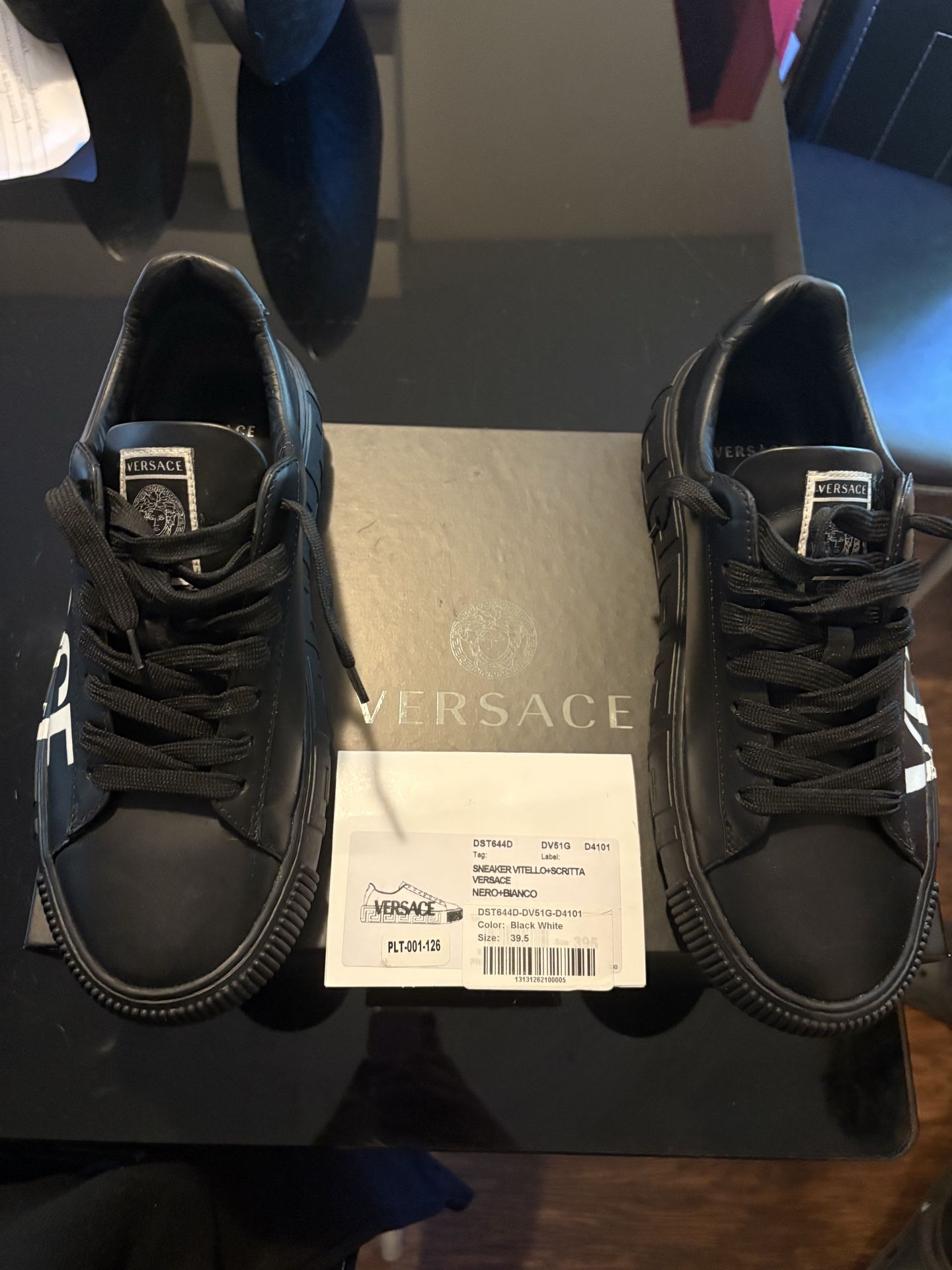 Versace Greca Logo Leather Sneakers